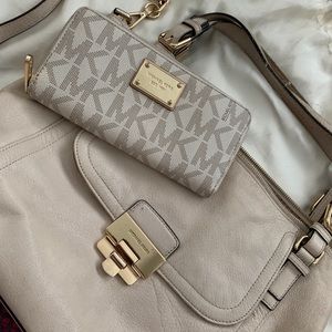 Michael Kors Handbag w/ matching monogram wallet
